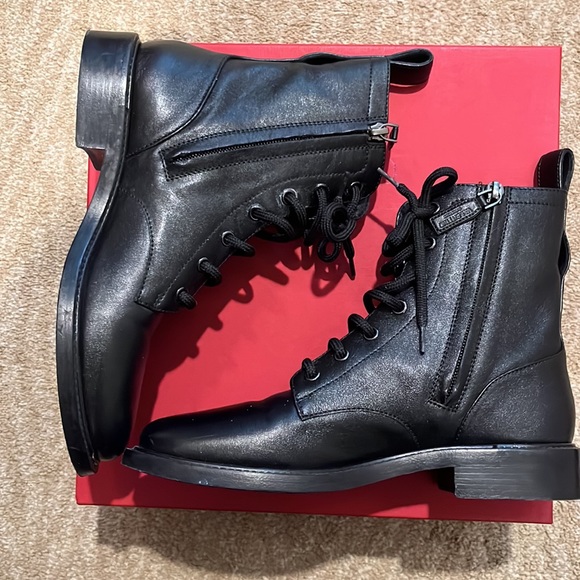 Valentino rock stud leather combat boots - Picture 2 of 12